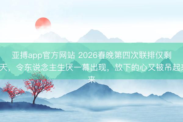 亚搏app官方网站 2026春晚第四次联排仅剩1天，令东说念主生厌一幕出现，放下的心又被吊起来
