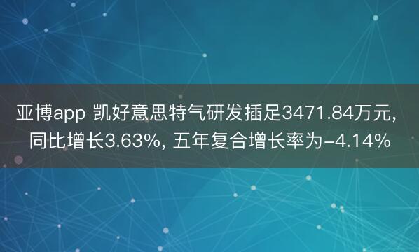 亚博app 凯好意思特气研发插足3471.84万元, 同比增长3.63%, 五年复合增长率为-4.14%